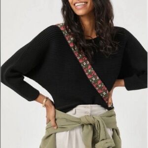 Anthropologie NWOT Kendall Black Rib Sweater